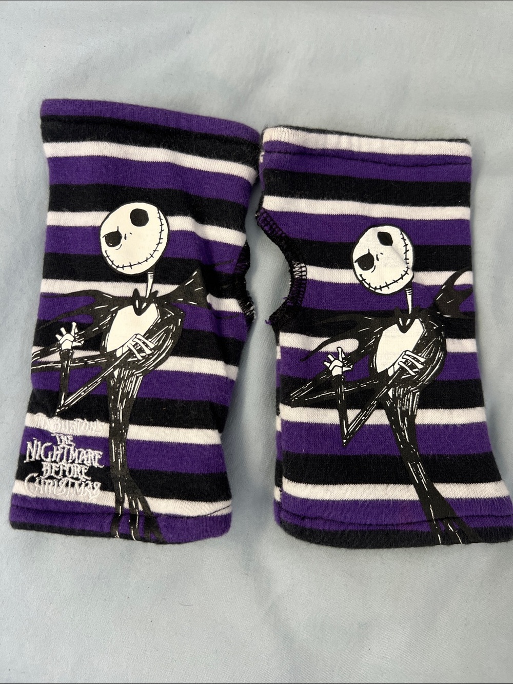 Tim Burton’s Nightmare Before Christmas Vintage Y2K Wrist Sleeves Graphic Stripe